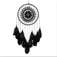 thumbnail image 1 of Atrapasueños negro, atrapasueños con cuentas y plumas para decoración del dormitorio, hogar, coche, 20 cm de diámetro, 1 of 5