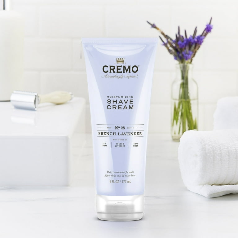 CREMO Superior Shave Cream, French Lavender, 6 fl oz