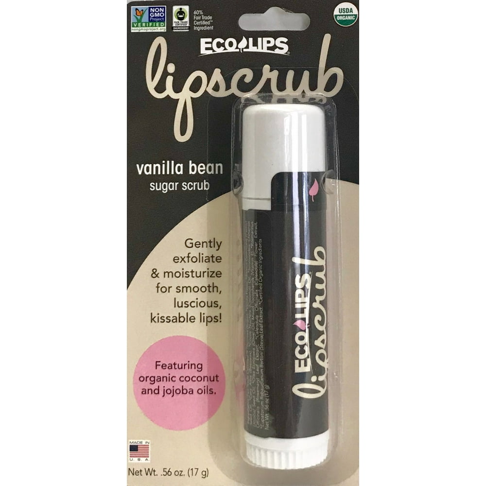 Eco Lips Certified Organic Vanilla Bean Lip Scrub Stick, 0.56 oz