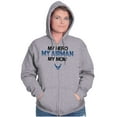 thumbnail image 4 of US Air Force Airman My Hero My Mom Zip Up Hoodie Men's Women's Brisco Brands L, 4 of 6