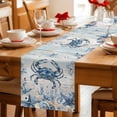 thumbnail image 5 of Blue Crab Coastal Table Runner 108 Inches, Beach Starfish Nautical Coral Vintage Bed Runner Dresser Scarves Tabletop for Indoor Outdoor Parties/Ceremony/Banquet, 13"x 108", 5 of 9