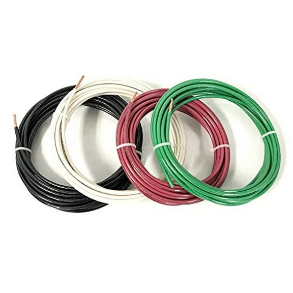 AC/DC Wire and Supply 75' EA THHN THWN-2 MTW 14 AWG Gauge - Black - White - Red - Green - Ground Hook Up Copper Stranded Building Hook Up Wire