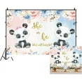 thumbnail image 5 of Panda Baby Shower Backdrop Pink Blue Flowers Panda Bear Gender Reveal Party Banner Decors Boy or Girl He or She What Will Baby Be Background Pregnancy Party Supplies Photo Shoot Props, 5 of 5
