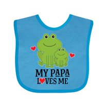 Inktastic My Papa Loves Me Boys Frog Boys Baby Bib