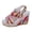 Multicolour2, variant on Women's Espadrille Wedge Sandals Rainbow Pattern Ankle Strap Open Toe Platform High Heel Sandals Dress Shoes