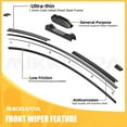 thumbnail image 4 of MIKKUPPA 26+"22+"16" Windshield Wiper Blades Replacement for 2005-2022 Honda Odyssey, Front & Rear Wiper Blades Set, Durable Stable Quiet All Season (Pack of 3), 4 of 7