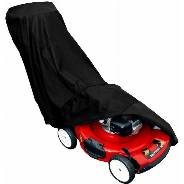 Estrela 210D Oxford cubierta para cortacésped impermeable para exteriores, cubierta para lluvia, color negro -