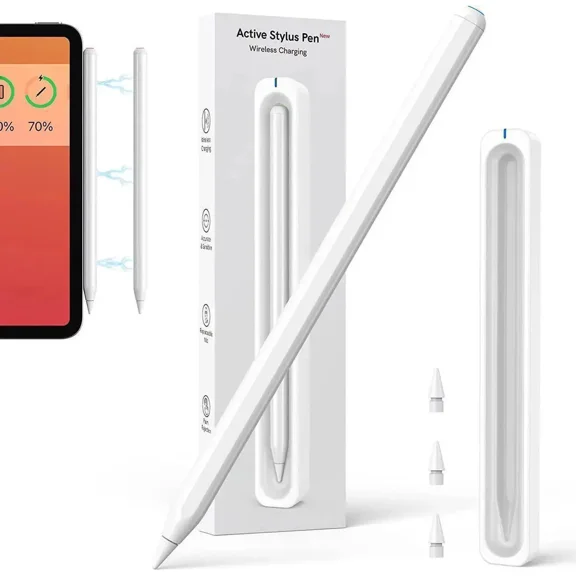 Stylus Pen for iPad with Wireless Charging - Active Apple Pencil Compatible with iPad Pro 11/12.9/13, iPad Air 13/11, iPad 6/7/8/9/10th Gen, iPad Air 3/4/5 Gen, iPad Mini 5/6th Gen