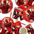 thumbnail image 2 of HELANHO Deadpool Birthday Party Supplies - 50pc Decoration Set with Paper Plates, Napkins & Cake Topper QQH63-1056, 2 of 4