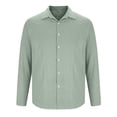 thumbnail image 3 of StSilkitty Button down Shirts for Men Cotton Linen Long Sleeve Collared Shirt Lightweight Casual Beach Vacation Tops, 3 of 8