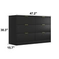 thumbnail image 2 of Jopath Modern 6 Drawer Dresser,Wood Chest of Drawers,Wide Storage Cabinet for Bedroom,Living Room,Hallway,Black, 2 of 7