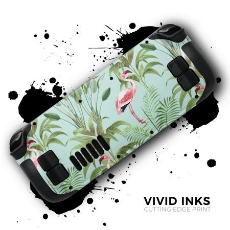 Design Skinz - Compatible with Steam Deck - Skin Decal Protective Scratch-Resistant Removable Vinyl Wrap Cover - The Tropical Flamingo Scene