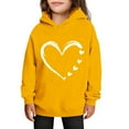 thumbnail image 2 of ATOGUTA Girl's Valentine's Day Sweatshirts Hooded Heart Sweatshirt Fall Winter Kid Long Sleeve Shirt Pullover Top Size 3T-14, Yellow, 2 of 5