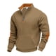 thumbnail image 2 of pstuiky manga larga para hombre, Blusa/camisa informal y moderna de color liso con cuello alto, manga larga y bolsillo con cremallera para hombre top de hombre xl, 2 of 8