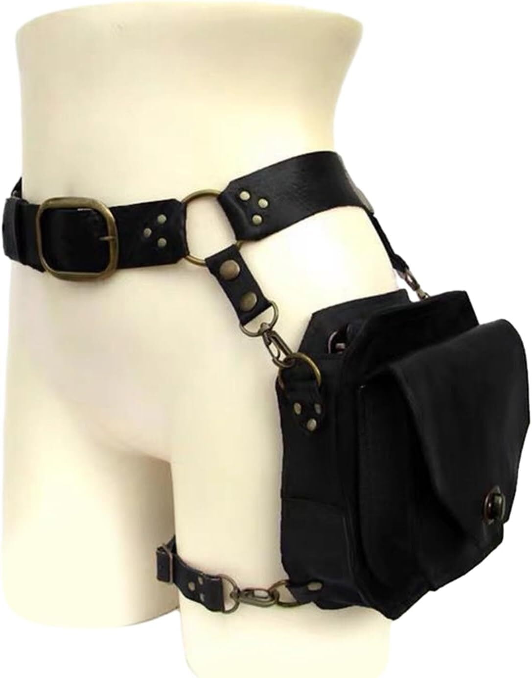 LKJYER Medieval Waist Belt Drop Leg Pack Steampunk Waist Pack Thigh Bag Leather Fanny Pack Motorcycle Waist Belt