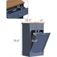 thumbnail image 6 of Tolead Kitchen Single Trash Cabinet Tilt Out Free Standing Storage Can with Hideaway Drawer and Countertop, Wood, Blue, 6 of 7
