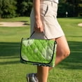 thumbnail image 3 of COEQINE Bag-Style Foldable Golf Cart Seat Cover, Compact Carry Design with Handle, Universal 51.2"x30.3" for Most 2-Seaters, Quilted Polyester, 4 Front Pockets, Green Golf Grit Print, 3 of 8