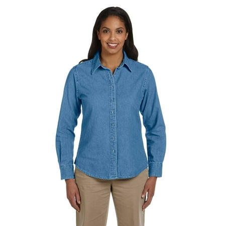 Harriton Ladies' 6.5 oz. Long-Sleeve Denim Shirt | Walmart Canada