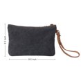 thumbnail image 2 of ANNGOTI Women's Wristlet Clutch Slim Wallet Bag in Canvas & Cowhide Leather, Handmade Vintage Zipper Purse Pouch Bag, 2 of 5