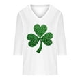 thumbnail image 4 of St Patrick's Day Top Women, 3/4 Sleeve T Shirt, V Neck Blouses Women's Fashion St. Patrick's Day Printed Tops V-Neck Casual 3/4 Sleeved Long Sleeved Tops Blouse, 4 of 4
