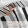 thumbnail image 5 of Black Gray Striped Bedding 3 Piece Duvet Cover Set California King, Farmhouse Stripe Art Soft Microfiber Comforter Cover with Zipper Closure & Pillowcases, Wrinkle & FadeResistant Quilt Cover, 5 of 9