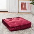 thumbnail image 3 of SAFAVIEH Belia Solid Floor Pillow, 19" x 19", Burgundy, 3 of 9