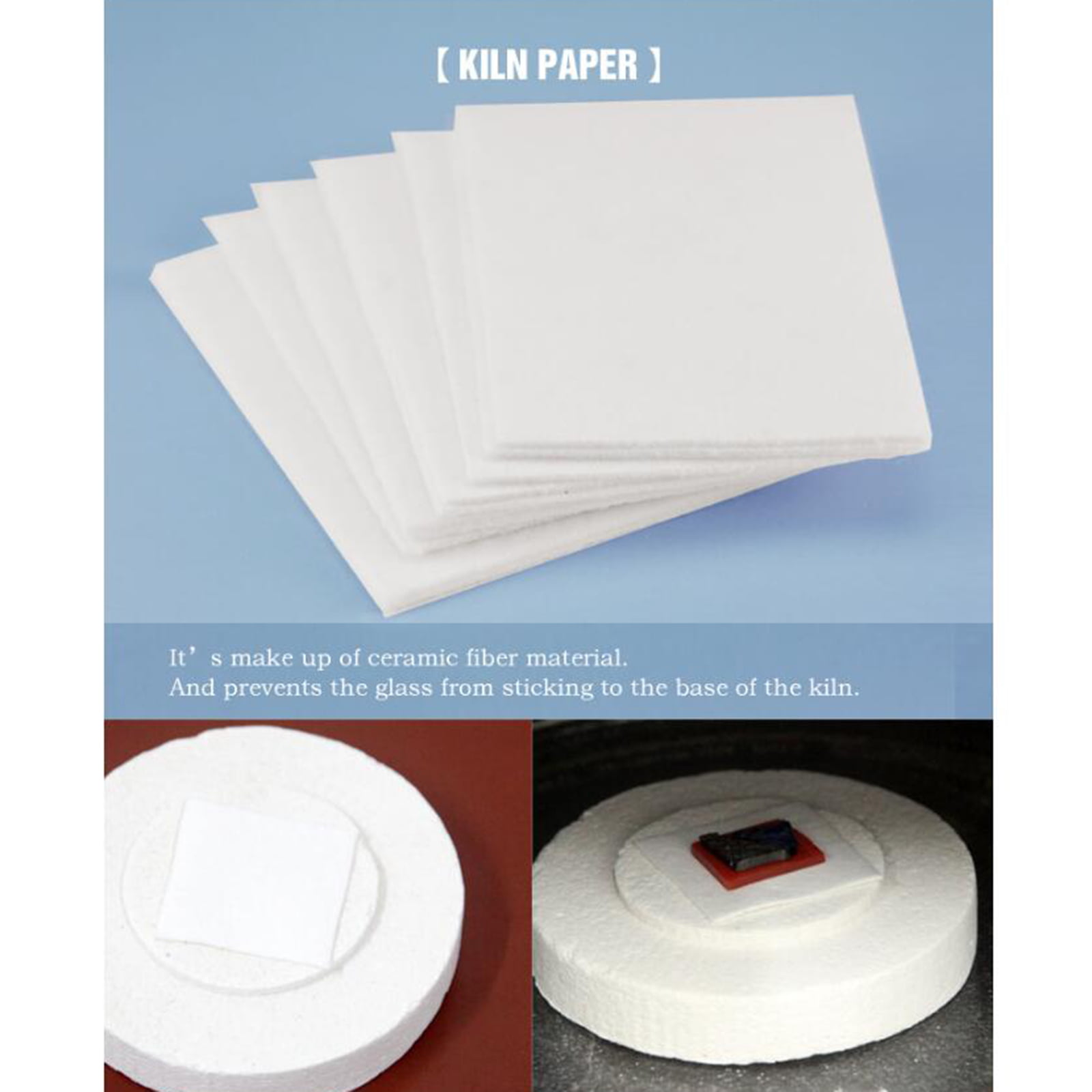 Glass Fusing Paper Ceramic Fiber For Microwave Kiln 50PCS Household Chores Tools 