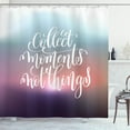 thumbnail image 1 of Saying Shower Curtain, Ombre Effect Design of Lettering Positivism Funky Inscription Precious Moments, Fabric Bathroom Set with Hooks, 69W X 84L Inches Extra Long, Multicolor, by Ambesonne, 1 of 3