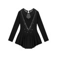 thumbnail image 4 of iiniim Kids Girls Figure Ice Skating Roller Skater Dress Ballet Dance Leotard Silver Glitters Long Sleeve Tutu Skirt Dancewear, 4 of 7