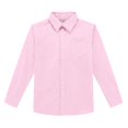 thumbnail image 4 of Bienzoe Little Boy's School Uniform Long Sleeve Button Down Cotton Shirt Pink 4, 4 of 4