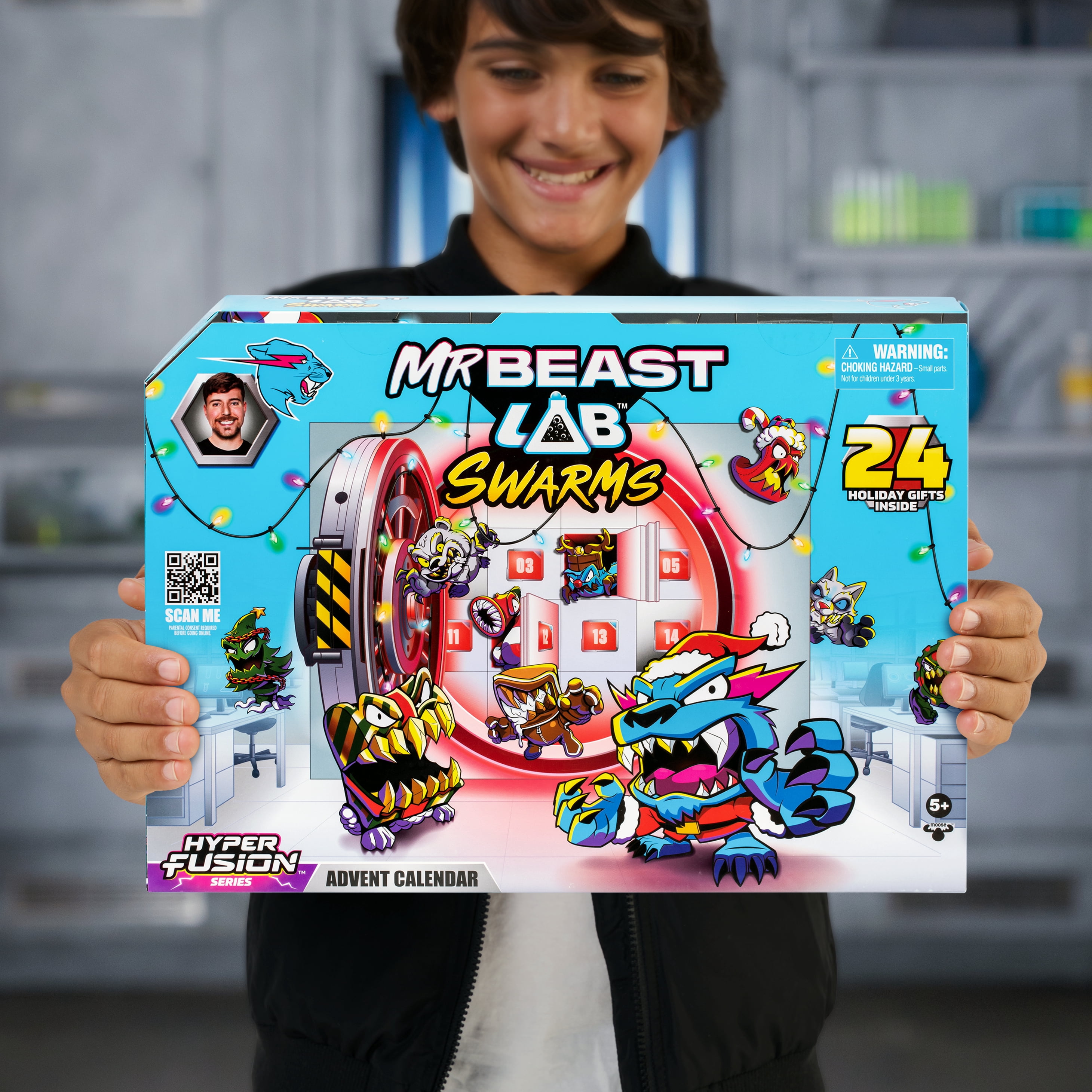 Celebrate the Holiday Season with Mr. Beast Hyper Fusion Advent Calendar with Exclusive Themed Action Figures, Ages 5+