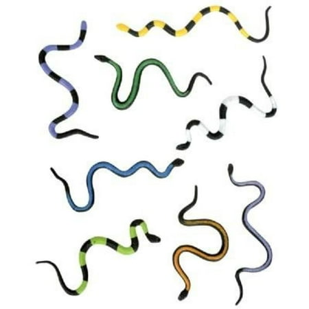 Animal Planet Latex (8-inch Vinyl Stretch Snake (Bulk Pack of 12 Snakes), Animal Figures, Bulk, Reptiles & Amphibians, Rubber Snakes, Snake Toys, Snakes, Sticky &.., By Adventure)
