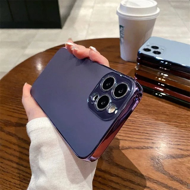 For IPhone 15 Pro Max plus Original Color Advanced Sense Phone Case Frosted Thin 14 pro max Anti-fingerprint 13 12 Electroplated