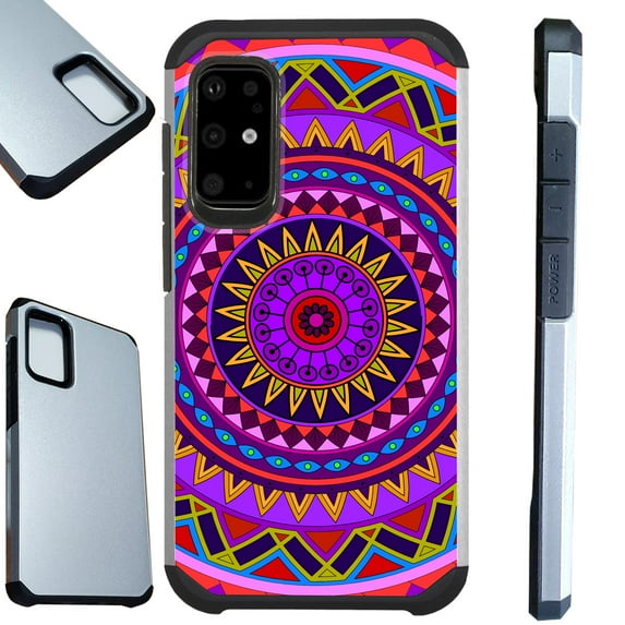 WORLD ACC Fusion Case Compatible with Samsung Galaxy S20 Plus Hybrid TPU Phone Cover (Red Purple Mandala)