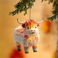 thumbnail image 6 of Christmas Ornaments Highland Cow Decor Xmas Tree Decorations Cute Acrylic Cow Pendants Cartoon Cow Decorative, 6 of 6
