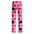 thumbnail image 5 of Halloween Pajama Pants Women Stretch Lounge Pants Comfy Drawstring Printed Wide Leg Trousers Halloween Pantscasual Elastic Waist, 5 of 6
