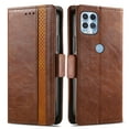 thumbnail image 3 of Case for Motorola Moto Edge S Cover Leather Wallet Folio Case Book Design Flip Magnetic Closure - Brown, 3 of 5