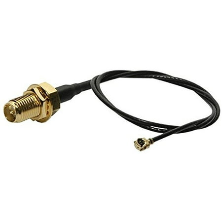 Bulkhead Plug - RP-SMA female plug center nut bulkhead to IPX U.fl 1.13 pigtail cable 20cm Quick USA Shipping