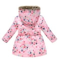 thumbnail image 3 of Mikilon Jackets for Girls Size 8-14 Years Floral Print Jacket Plus Velvet and Thicken Warm Windproof Coat Winter Thermal Hooded Outwear Jackets, 3 of 8