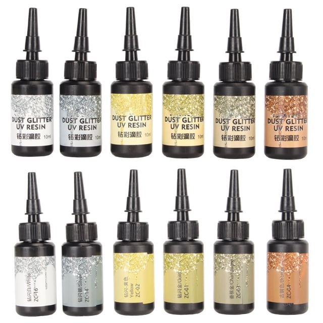6pcs Colored Resin Pen Shaped Fast Curing Aluminum Foil Sealing Glue For DIY Jewelry Crafts