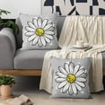 thumbnail image 2 of Yellow Daisy Pillow Covers 16x16 Set of 2, Yellow and Gray Outdoor Throw Pillow Covers Spring Summer Floral Pillowcase Accent Home Decorations Cushion Case for Living Room Bedroom, 2 of 6