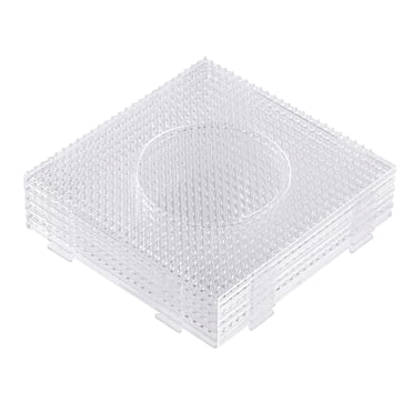 Shisuyan Square Fuse Beads Pegboards Transparent 6Pcs 5.31X5.31X0.20in