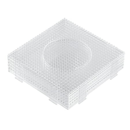 

OUNONA Healifty 6pcs 5mm Large Square Fuse Beads Boards Clear Plastic Pegboards for Kids Craft Beads