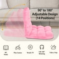 thumbnail image 2 of HomGarden 14-Position Adjustable Floor Chair Padded Folding Gaming Sofa Chair Pink, 2 of 9