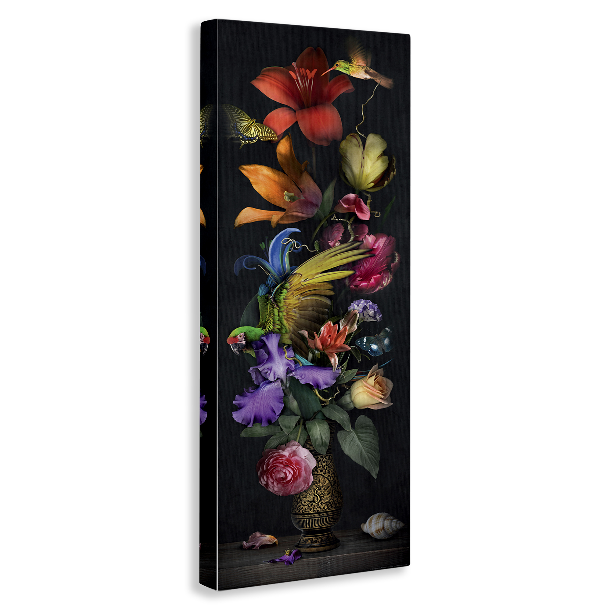 Stupell Industries Tall Vintage Lily Bouquet Plants & Flowers Painting Wrapped Canvas Art Print Wall Art, 20 x 48