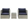 Modway Repose Outdoor Patio 3 Piece Sectional Set, Multiple Colors