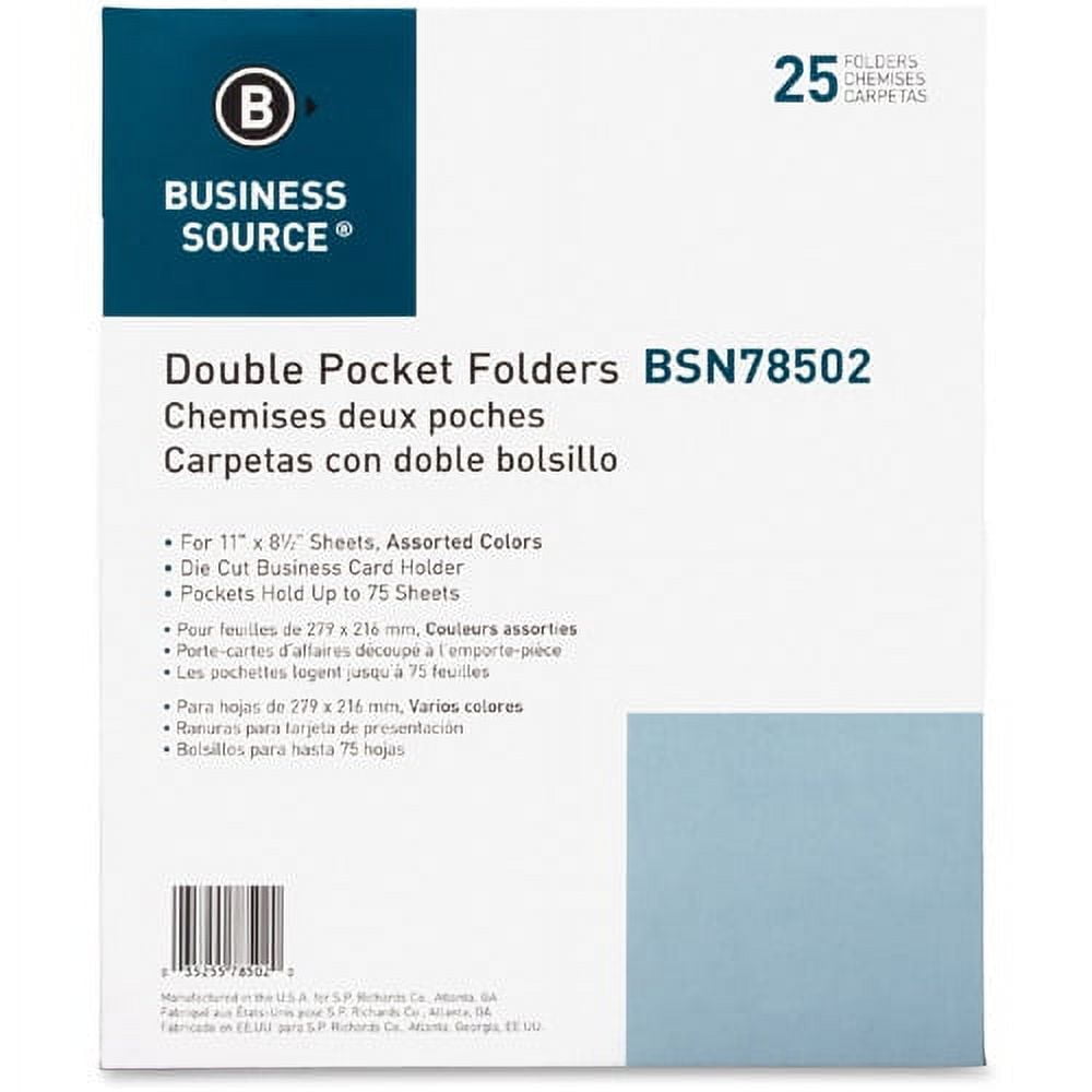 Business Source Two-Pocket Folders Letter - 8 1/2