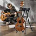 thumbnail image 4 of Guitar Stool with Padded Seat | Collapsible Chair with Guitar Stand & Retractable Hook | Adult Portable Folding Stool for Music Practice, 4 of 9