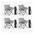 thumbnail image 1 of Sillas de Camping Plegables de Lona para Campamento y Playa Sillas para Exterior con Estructura de Acero y Funda Transportadora Set 4 Sillas Gris, 1 of 6