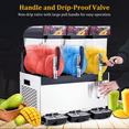 thumbnail image 4 of Aoile 3-Tank Commercial Slushy Machine 11.9 Gal, 860W Stainless Steel Frozen Drink Margarita Smoothie Maker, 4 of 7